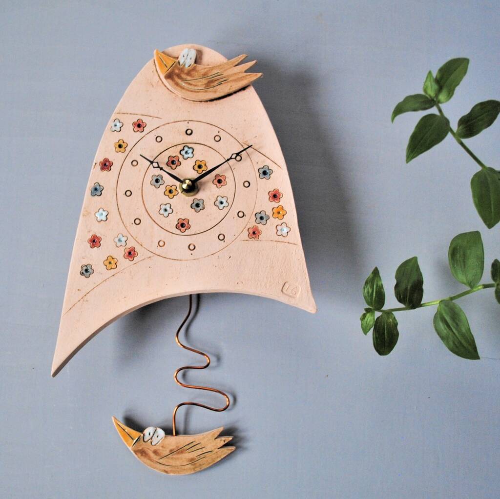 Personalsied Bird And Meadow Wall Clock, 1 of 6