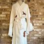Long Organic Cotton Robe: White With Cheetah, thumbnail 2 of 4