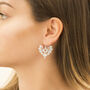 Sterling Silver Dangly Lace Heart Earrings, thumbnail 1 of 4