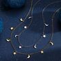 Crescent Moon And Star Charm Necklace Sterling Silver, thumbnail 6 of 10