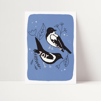 Two For Joy Magpie Art Print, 2 of 4