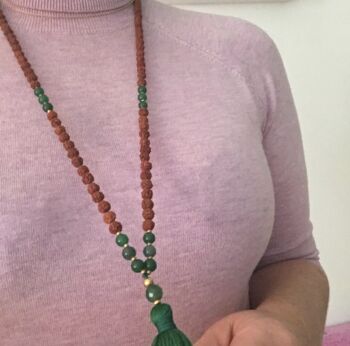 Mala Necklace 108 Intuition Lapis Rudraksha Mala Beads, 5 of 6