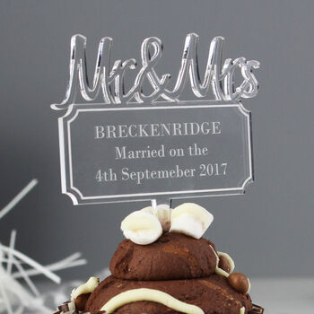 Personalised Mr And Mrs Wedding Cake Topper, 2 of 3
