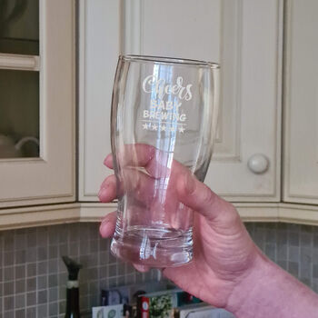 Personalised Father To Be 'Baby Brewing' Pint Glass, 4 of 8
