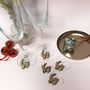 Personalised Five Christmas Reindeer Wine Glass Charms, thumbnail 8 of 8