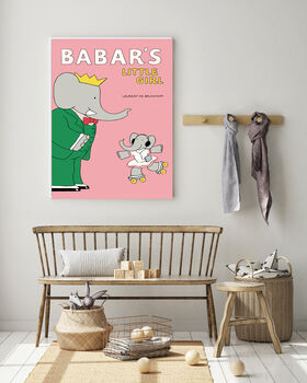 Babar Pink Nursery Art Print, 2 of 3