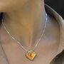 Orange Glass Sterling Silver Pendant Necklace, thumbnail 3 of 12