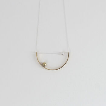 Silver And Brass Minimal Bubble Necklace, 2 of 2