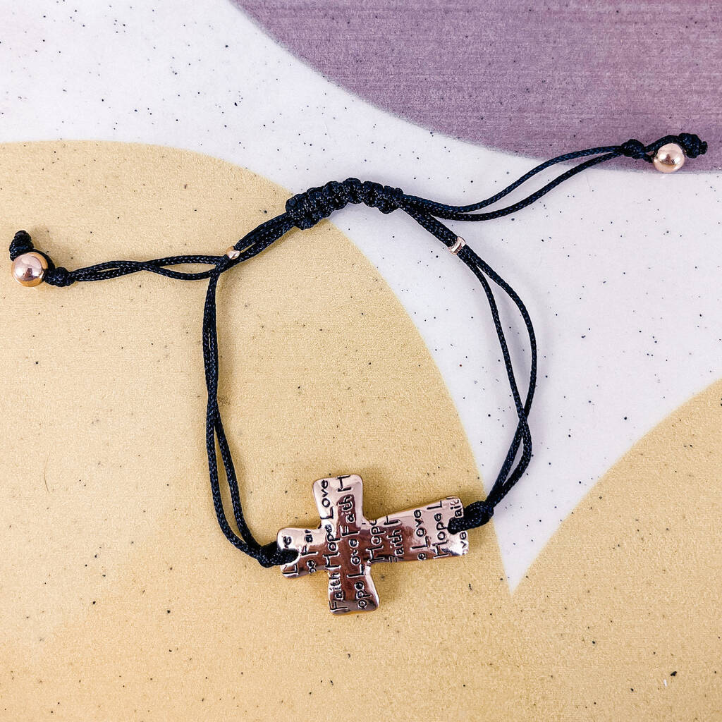 Faith Hope Love Cross Friendship Bracelet By Lucy Loves Neko