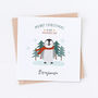 Personalised Red Scarf Penguin Christmas Card, thumbnail 2 of 4