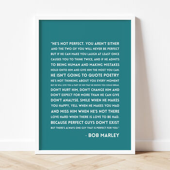 Bob Marley 'He's Not Perfect' Quote Print, 8 of 10