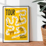 Grand Tour Cycling Art Poster, Gift For Cyclist, thumbnail 1 of 8