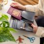 Stitch Where You've Been Travel Wallet Black Vegan, thumbnail 5 of 11