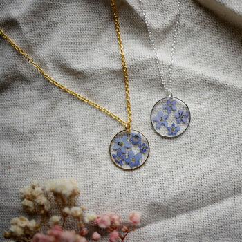 Forget Me Not Field Sterling Silver Or Gold Necklace, 5 of 7
