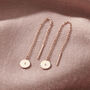 Personalised Disc Thread Through Earrings, thumbnail 4 of 7
