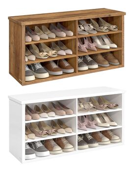 Shoe Bench Storage Bench With Six Compartments, 6 of 6