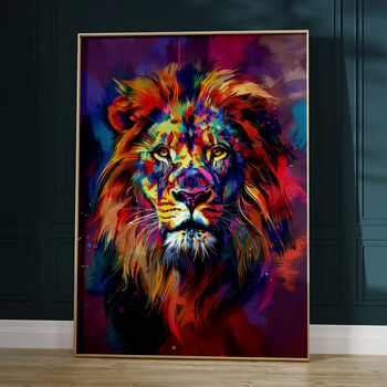 Lion Print Contemporary Pop Art, 2 of 8