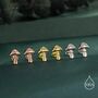 Cute Mushroom Stud Earrings In Sterling Silver, thumbnail 2 of 12