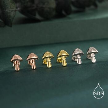Cute Mushroom Stud Earrings In Sterling Silver, 2 of 12