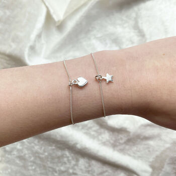 Curb Chain Heart Bracelet – True Friends Are Never Apart, 2 of 4