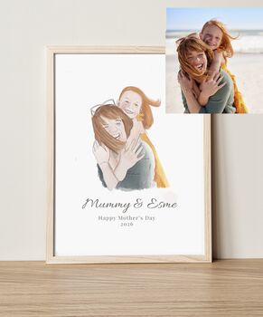 Personalised Mum And Baby Portrait From Photo, 2 of 5
