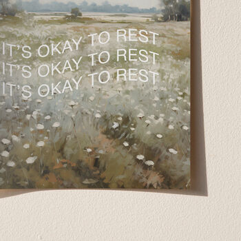 It's Okay To Rest Vintage Outdoor Mindfulness Print, 2 of 6