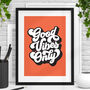'Good Vibes Only' Typography Print In Red, thumbnail 1 of 2