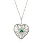 Heart Rays Green Onyx Silver Necklace, thumbnail 6 of 10