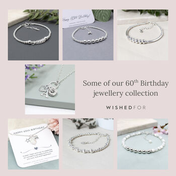 60th Birthday Beaded Rings Bracelet Sterling Silver, 3 of 7