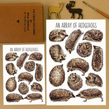 Hedgehogs Wildlife Watercolour Postcard, 2 of 9