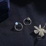 Double Circle Blue Opal Ear Jacket In Sterling Silver, thumbnail 8 of 12