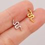 Sterling Silver Small Snake Stud Earrings, thumbnail 1 of 11