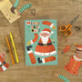 Father Christmas Split Pin Puppet A5 Christmas Card, thumbnail 1 of 4