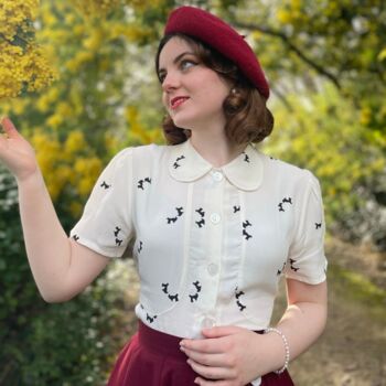 Andrea Blouse In Cream Vintage 1940s Style, 2 of 2