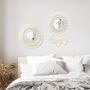 Two Pieces Hanging Wall Mirror With Macrame Fringe, thumbnail 4 of 7