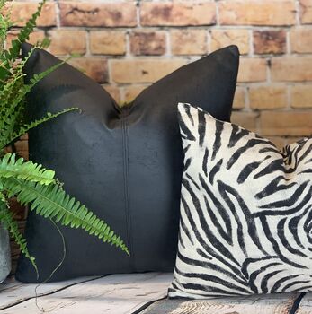Zebra Print Linen Mix Cushion, 2 of 12