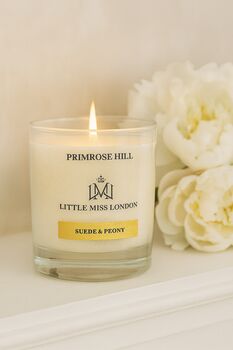 Little Miss Primrose Hill Suede And Peony Scented Candle, 5 of 6