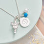Personalised Silver Fairy Charm Birthstone Necklace, thumbnail 2 of 8
