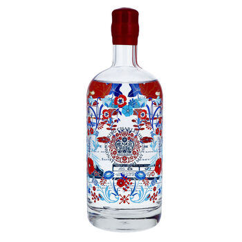Blue And Red Floral King's Coronation Gin/Vodka Bottle, 2 of 7