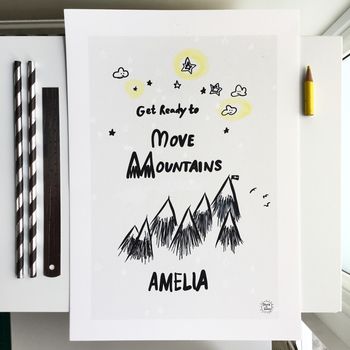 Personalised Move Mountains Print, 5 of 8