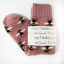 Christmas Cosy Bee Socks With Personalised Gold Label, Warm Socks, thumbnail 7 of 7