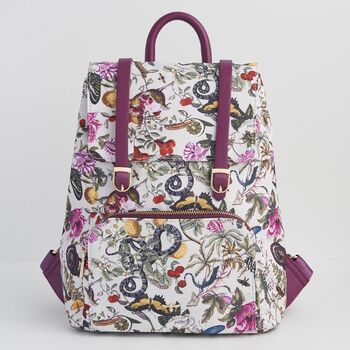 Floral Engravings Small Plum Backpack, 2 of 6