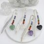 Chakra Crystal Bead Silver Feather Bookmark Gift, thumbnail 1 of 5