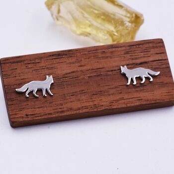Cute Fox Stud Earrings In Sterling Silver, 8 of 12