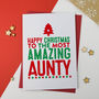 Amazing Aunty, Aunt, Auntie Christmas Card, thumbnail 1 of 3