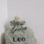 Personalised Green Gingham Gift Sack Embroidered, thumbnail 3 of 12