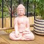 Terracotta Effect 52cm Sitting Garden Buddha, thumbnail 1 of 3