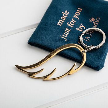 Angel Wing Keyring In Gold Or Silver, 2 of 4