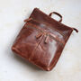 Brown Leather Laptop Backpack With Front Pocket, thumbnail 4 of 5