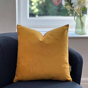 Luxury Super Soft Velvet Cushion Mustard Yellow, 2 of 6